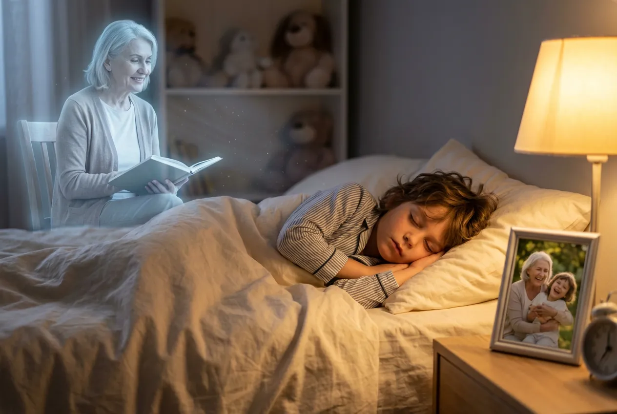 Grandmother reading bedtime stories