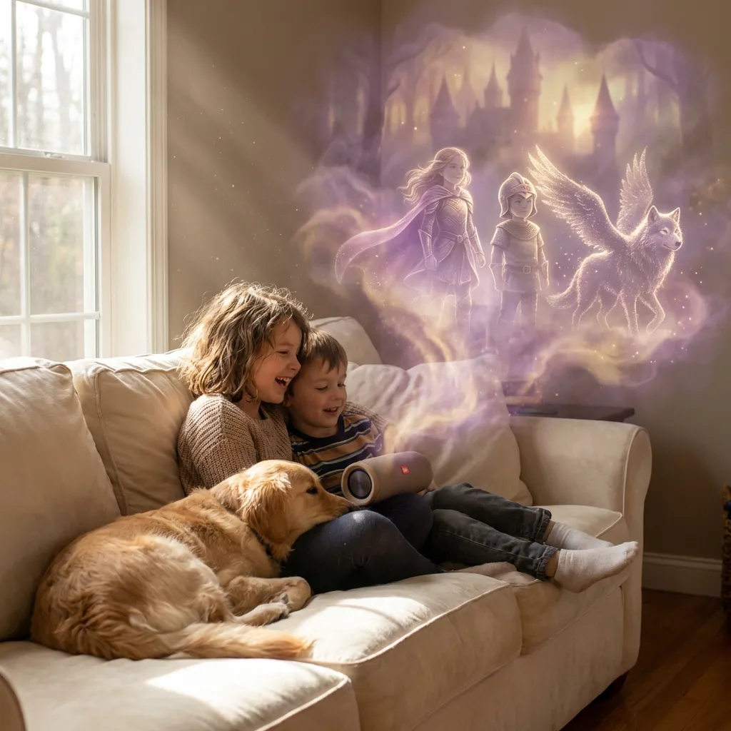 Child as hero with friends, family, and magical creatures